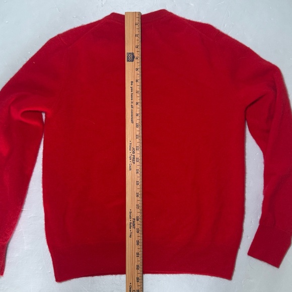 NAADAM Cashmere Sweater Sz M Red The Original Crewneck Ribbed Detail Minimalist - Picture 8 of 12